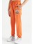 Oranj Yazı Nakışlı Standart Kalıp Jogger Kız Çocuk Eşofman Alt - 75120 3