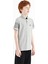 Gri Melanj Kol Baskı Detaylı Standart Kalıp Polo Yaka Erkek Çocuk T-Shirt - 11093 6