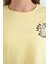 Sarı Ön Arka Baskılı O Yaka Düşük Omuz Oversize Kısa Kollu Kız Çocuk T-Shirt - 75126 5