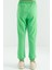 Neon Yeşil Yazı Nakışlı Standart Kalıp Jogger Kız Çocuk Eşofman Alt - 75120 4