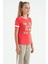Rose Renkli Yazı Detaylı O Yaka Rahat Form Kız Çocuk T-Shirt - 75109 3