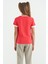 Rose Renkli Yazı Detaylı O Yaka Rahat Form Kız Çocuk T-Shirt - 75109 4