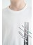 Beyaz Yazı Baskılı O Yaka Standart Kalıp Erkek Çocuk T-Shirt - 11119 6