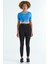 Saks Bel Bağlama Detaylı O Yaka Standart Kalıp Dalgıç Kumaş Kadın Crop T-Shirt - 97266 2