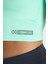 Su Yeşili Sırt Dekolteli Standart Kalıp O Yaka Kadın Crop T-Shirt - 97265 8