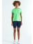 Neon Yeşil Sırt Yırtmaç Detaylı O Yaka Kısa Kollu Standart Kalıp Kadın T-Shirt - 97267 2