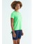 Neon Yeşil Sırt Yırtmaç Detaylı O Yaka Kısa Kollu Standart Kalıp Kadın T-Shirt - 97267 4