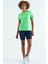 Neon Yeşil Sırt Yırtmaç Detaylı O Yaka Kısa Kollu Standart Kalıp Kadın T-Shirt - 97267 5