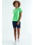 Neon Yeşil Sırt Yırtmaç Detaylı O Yaka Kısa Kollu Standart Kalıp Kadın T-Shirt - 97267 7