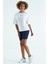 Beyaz O Yaka Baskı Detaylı Oversize Kısa Kol Kadın T-Shirt - 97263 2