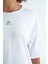 Beyaz O Yaka Baskı Detaylı Oversize Kısa Kol Kadın T-Shirt - 97263 4