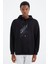 Tommy Life Tommy Life  Siyah Kapüşonlu Baskı Detaylı Rahat Kalıp Erkek Sweatshirt - 88285 1