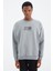Gri Melanj O Yaka Baskı Detaylı Rahat Kalıp Erkek Sweatshirt - 88284 3