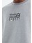 Gri Melanj O Yaka Baskı Detaylı Rahat Kalıp Erkek Sweatshirt - 88284 4