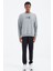 Gri Melanj O Yaka Baskı Detaylı Rahat Kalıp Erkek Sweatshirt - 88284 5
