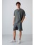 Haki Pamuklu Kalın Yumuşak Dokulu Oversize Fit Baskılı Erkek T-Shirt - 88342 5