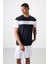Lacivert Polyester Nefes Alan Dokulu İnce Esnek Standart Fit Erkek Performans T-Shirt - 88396 1