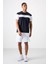 Lacivert Polyester Nefes Alan Dokulu İnce Esnek Standart Fit Erkek Performans T-Shirt - 88396 4