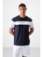 Lacivert Polyester Nefes Alan Dokulu İnce Esnek Standart Fit Erkek Performans T-Shirt - 88396 5