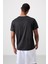 Siyah Polyester Nefes Alan Jakarlı İnce Esnek Standart Fit Erkek Performans T-Shirt - 88398 5