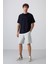 Lacivert Pamuklu Kalın Yumuşak Dokulu Oversize Fit Baskılı Erkek T-Shirt - 88342 2