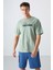 Açık Yeşil Pamuklu Kalın Yumuşak Dokulu Oversize Fit Baskılı Erkek T-Shirt - 88334 4
