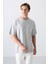 Taş Pamuklu Kalın Yumuşak Dokulu Oversize Fit Baskılı Erkek T-Shirt - 88324 4