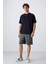 Lacivert Pamuklu Kalın Yumuşak Dokulu Oversize Fit Baskılı Erkek T-Shirt - 88343 3
