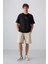 Siyah Pamuklu Kalın Yumuşak Dokulu Oversize Fit Baskılı Erkek T-Shirt - 88325 3