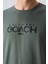 Haki Pamuklu Kalın Yumuşak Dokulu Oversize Fit Baskılı Erkek T-Shirt - 88329 3