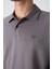 Koyu Gri Pamuklu Kalın Yumuşak Dokulu Oversize Fit Basic Polo Yaka Erkek T-Shirt - 88327 4