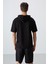 Siyah Pamuklu Kalın Yumuşak Dokulu Oversize Fit Basic Erkek T-Shirt - 88352 5