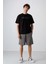 Siyah Pamuklu Kalın Yumuşak Dokulu Oversize Fit Baskılı Erkek T-Shirt - 88345 2