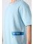 Açık Mavi Pamuklu Kalın Yumuşak Dokulu Oversize Fit Baskılı Erkek T-Shirt - 88322 3