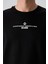 Siyah - Beyaz Pamuklu Kalın Yumuşak Dokulu Oversize Fit Baskılı Erkek T-Shirt - 88321 2