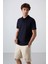 Lacivert Pamuklu Kalın Yumuşak Dokulu Standart Fit Basic Polo Yaka Erkek T-Shirt - 88348 4