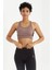 Gül Kurusu Çapraz Sırt Detaylı Slim Fit U Yaka Pedli Kadın Spor Büstiyer - 97121 7
