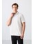 Ekru Basic Logolu Standart Kalıp Triko Polo Yaka Erkek T-Shirt - 87748 4