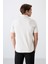 Ekru Basic Logolu Standart Kalıp Triko Polo Yaka Erkek T-Shirt - 87748 5