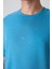 Petrol Mavi Pamuklu Kalın Yumuşak Dokulu Oversize Fit Baskılı Erkek T-Shirt - 88324 4