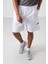 Beyaz Polyester Kalın Yumuşak Comfort Fit Erkek Şort - 81272 1