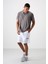 Beyaz Polyester Kalın Yumuşak Comfort Fit Erkek Şort - 81272 2