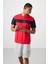 Kırmızı Polyester Nefes Alan Dokulu İnce Esnek Standart Fit Erkek Performans T-Shirt - 88396 5