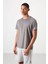 Koyu Gri Polyester Nefes Alan Dokulu İnce Esnek Standart Fit Erkek Performans T-Shirt - 88391 1