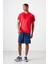Kırmızı Polyester Nefes Alan Dokulu İnce Esnek Standart Fit Erkek Performans T-Shirt - 88391 3