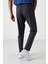 Antrasit Polyester İnce Yumuşak Comfort Fit Erkek Eşofman Alt - 82120 6