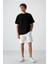 Siyah Pamuklu Kalın Yüzeyi Dokulu Oversize Fit Basic Erkek T-Shirt - 88337 2
