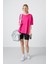 Fuşya Penye Modal Yumuşak Tuşeli Oversize Fit Basic Kadın T-Shirt- 97285 1