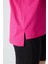 Fuşya Penye Modal Yumuşak Tuşeli Oversize Fit Basic Kadın T-Shirt- 97285 5