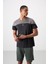 Siyah Polyester Nefes Alan Dokulu İnce Esnek Standart Fit Erkek Performans T-Shirt - 88386 1